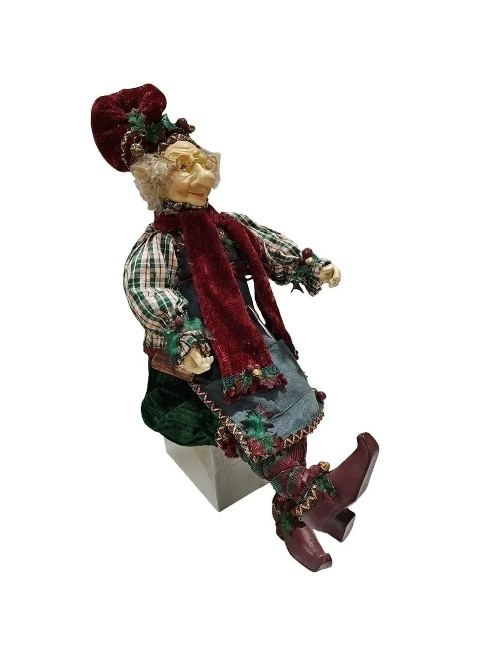 Santa's Helper Head toy maker Elf posable figure 19